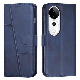 For vivo V40 / V40 Pro / T3 Ultra Stitching Calf Texture Buckle Leather Phone Case(Blue)