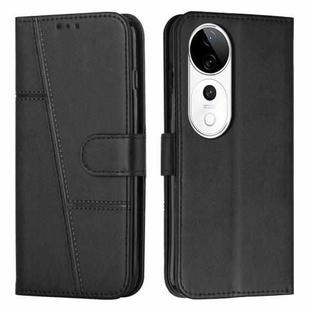 For vivo V40 / V40 Pro / T3 Ultra Stitching Calf Texture Buckle Leather Phone Case(Black)