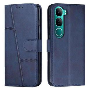 For vivo Y300 Global / V40 Lite IDN Stitching Calf Texture Buckle Leather Phone Case(Blue)