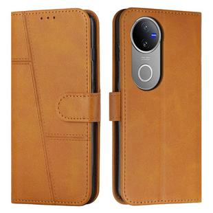 For vivo V50 5G Global Stitching Calf Texture Buckle Leather Phone Case(Yellow)