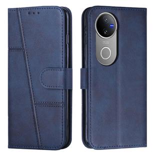 For vivo V50 5G Global Stitching Calf Texture Buckle Leather Phone Case(Blue)
