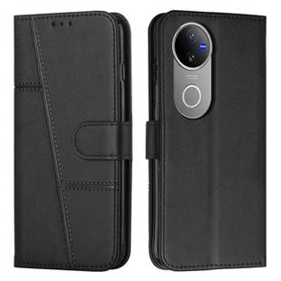 For vivo V50 5G Global Stitching Calf Texture Buckle Leather Phone Case(Black)