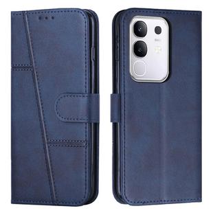 For vivo Y29 4G Stitching Calf Texture Buckle Leather Phone Case(Blue)