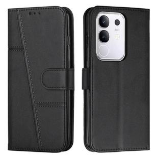 For vivo Y29 4G Stitching Calf Texture Buckle Leather Phone Case(Black)