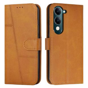 For vivo Y29s 5G / Y04 4G Stitching Calf Texture Buckle Leather Phone Case(Yellow)