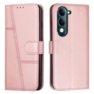 For vivo Y29s 5G / Y04 4G Stitching Calf Texture Buckle Leather Phone Case(Pink)