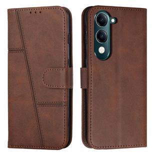 For vivo Y29s 5G / Y04 4G Stitching Calf Texture Buckle Leather Phone Case(Brown)