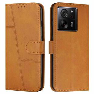 For Xiaomi 13T / Xiaomi 13T Pro Stitching Calf Texture Buckle Leather Phone Case(Yellow)