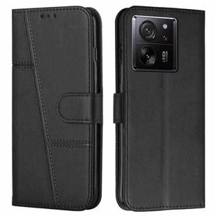 For Xiaomi 13T / Xiaomi 13T Pro Stitching Calf Texture Buckle Leather Phone Case(Black)