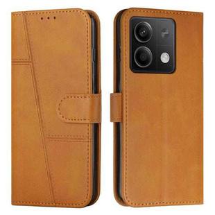 For Xiaomi Redmi Note 13 Stitching Calf Texture Buckle Leather Phone Case(Yellow)