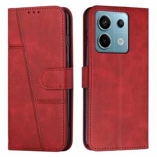 For Xiaomi Redmi Note 13 pro Stitching Calf Texture Buckle Leather Phone Case(Red)