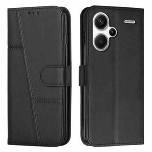 For Xiaomi Redmi Note 13 pro+ Stitching Calf Texture Buckle Leather Phone Case(Black)