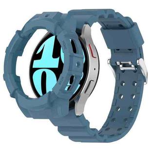 For Samsung Galaxy Watch 6 44mm Armor Silicone Watch Band + Watch Case Set(Blue)