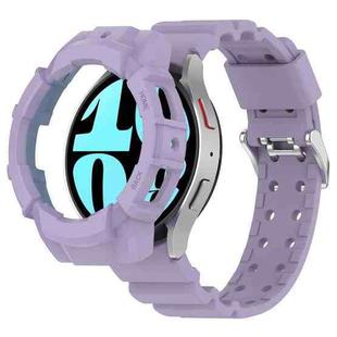 For Samsung Galaxy Watch 6 44mm Armor Silicone Watch Band + Watch Case Set(Purple)