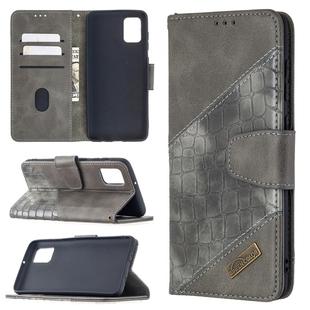 For Samsung Galaxy A31 Matching Color Crocodile Texture Horizontal Flip PU Leather Case with Wallet & Holder & Card Slots(Grey)