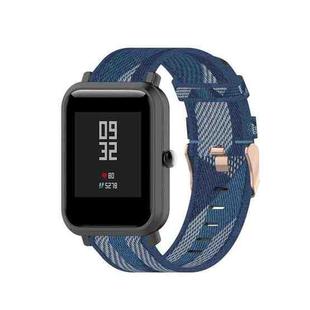 20mm Universal Stripe Weave Nylon Watch Band(Blue)