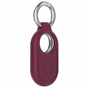 For Samsung Galaxy SmartTag 2 Location Tracker Portable Silicone Protective Case(Wine Red)