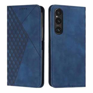 For Sony Xperia 1 V 2023 Diamond Splicing Skin Feel Magnetic Leather Phone Case(Blue)