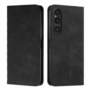 For Sony Xperia 1 V 2023 Diamond Splicing Skin Feel Magnetic Leather Phone Case(Black)