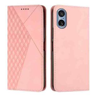 For Sony Xperia 5 V Diamond Splicing Skin Feel Magnetic Leather Phone Case(Rose Gold)