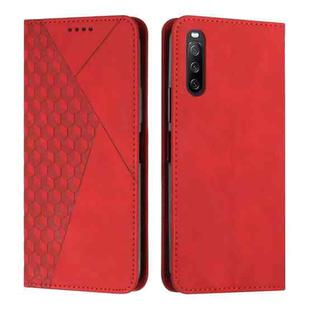For Sony Xperia 10 V 2023 Diamond Splicing Skin Feel Magnetic Leather Phone Case(Red)