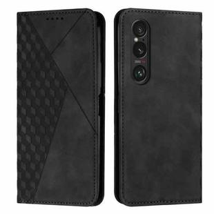 For Sony Xperia 1 VI Diamond Splicing Skin Feel Magnetic Leather Phone Case(Black)