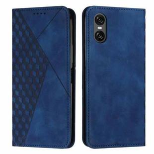 For Sony Xperia 10 VI Diamond Splicing Skin Feel Magnetic Leather Phone Case(Blue)