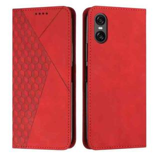 For Sony Xperia 10 VI Diamond Splicing Skin Feel Magnetic Leather Phone Case(Red)