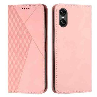 For Sony Xperia 10 VI Diamond Splicing Skin Feel Magnetic Leather Phone Case(Rose Gold)