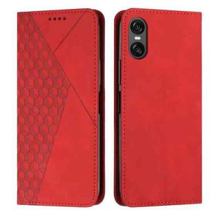 For Sony Xperia 5 VI Diamond Splicing Skin Feel Magnetic Leather Phone Case(Red)