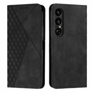 For Sony Xperia 1 VII Diamond Splicing Skin Feel Magnetic Leather Phone Case(Black)