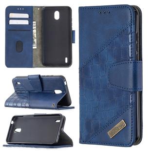 For Nokia 1.3 Matching Color Crocodile Texture Horizontal Flip PU Leather Case with Wallet & Holder & Card Slots(Blue)