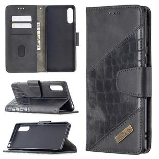 For Sony Xperia L4 Matching Color Crocodile Texture Horizontal Flip PU Leather Case with Wallet & Holder & Card Slots(Black)