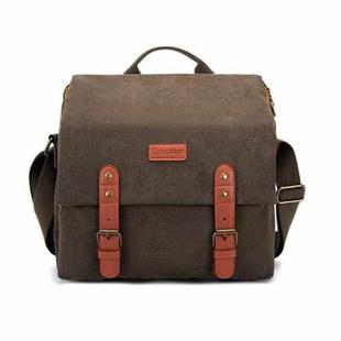 Cwatcun N1 Retro Multifunctional Canvas Waterproof Digital Camera Photography Bag, Size:29 x 14.5 x 22cm Coffee