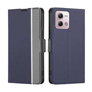 For Motorola Moto G Stylus 4G 2023 Twill Texture Side Button Leather Phone Case(Blue)