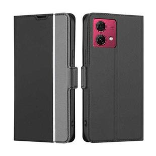 For Motorola Moto G84 5G Twill Texture Side Button Leather Phone Case(Black)