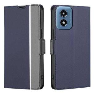 For Motorola Moto G Play 4G 2024 Twill Texture Side Button Leather Phone Case(Blue)