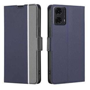 For Motorola Moto G24 4G Twill Texture Side Button Leather Phone Case(Blue)