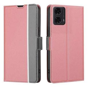 For Motorola Moto G24 4G Twill Texture Side Button Leather Phone Case(Pink)