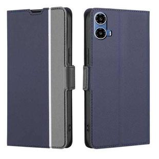 For Motorola Moto G34 5G Twill Texture Side Button Leather Phone Case(Blue)