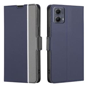 For Motorola Edge 5G 2024 Twill Texture Side Button Leather Phone Case(Blue)
