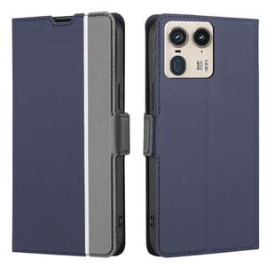For Motorola Edge 50 Ultra Twill Texture Side Button Leather Phone Case(Blue)