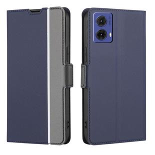 For Motorola Moto G85 5G Twill Texture Side Button Leather Phone Case(Blue)