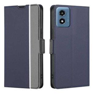 For Motorola Moto G 5G 2024 Twill Texture Side Button Leather Phone Case(Blue)