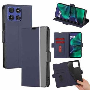 For Motorola Moto G Stylus 5G 2025 Twill Texture Side Button Leather Phone Case(Blue)