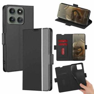 For Motorola Edge 60 Pro 5G Twill Texture Side Button Leather Phone Case(Black)