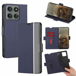 For Motorola Edge 60 Pro 5G Twill Texture Side Button Leather Phone Case(Blue)