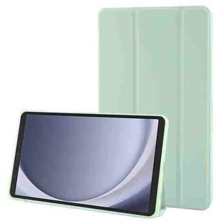 For Samsung Galaxy Tab A9 Tri-fold Holder Flip Horizontal Flip TPU Leather Tablet Case(Green)