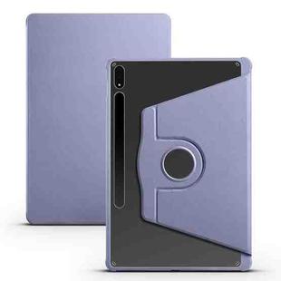 For Samsung Galaxy Tab S10+ / S9+ Acrylic 360 Degree Rotation Holder Tablet Leather Case(Lavender Purple)