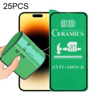 For iPhone 14 Pro 25pcs 9D Full Screen Full Glue Ceramic Film